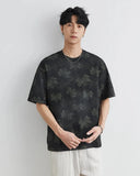 Men's Streetwear Retro Ink Dye Maple Leaf T-Shirt