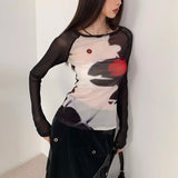 Cyber Y2K Mesh Grunge T-Shirt