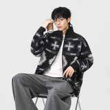 Geometric Pattern Casual Full Zip Cardigan