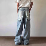 Vintage Wide Leg Cargo Denim Jeans