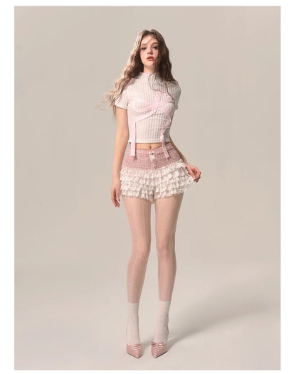 Coquette Whimsical Charm Crop Top
