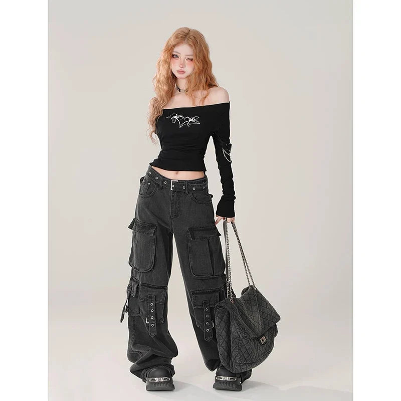 Model wearing the black Stealth Operative Cargo Pants