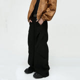 Diamond Patchwork Pleated Casual Pants