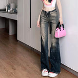 Spicy Girl Style Low Waisted Straight Jeans