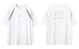 Graphic Racing Print Patchwork Oversized Cotton T-Shirt
