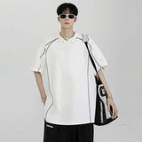 Stylish Loose Stripe Printed Short Sleeve T-Shirt