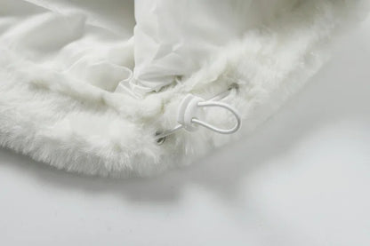 Winter Hip Hop Printted Faux Fur Parkas Jacket
