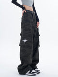 Retro Black Camouflage Cargo Pants