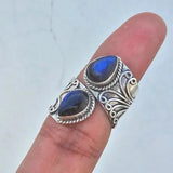 Adjustable Vintage Silver Flower Grave Ring
