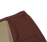 Color Block Brown Baggy Denim Pants