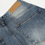 Vintage Moustache Effect Distressed Jeans