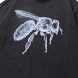 Oversized Vintage Black Washed Bee Microscope T-Shirt