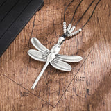 Exaggerated Metal Dragonfly Pendant Ethnic Necklace