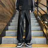 Casual Wide Leg PU Motorcycle Leather Pants