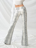 Colorblock High Waist Patchwork Wide Pants