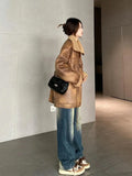 Trendy American Suede Leather Jacket Coat