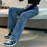High-waist Straight Denim Pants