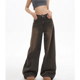 Vintage Coffee Grey High Waist Jeans