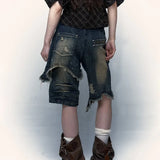 Vintage Grunge Aesthetic Distressed Denim Jeans