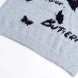 Women Cozy Fuzzy Butterfly Knitted Casual Sweater