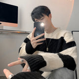 Streetwear Cozy Striped Casual Knitwear Sweater