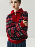 Cozy Vintage Half Zipper Casual knitwear Sweater