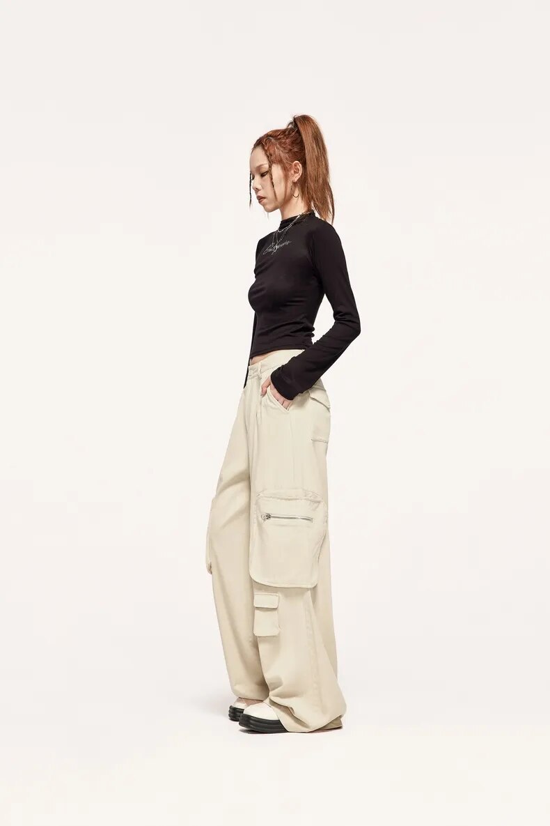 Multi Pockets Wide Leg Cargo Pants