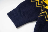 Retro Cartoon Lapel Drop Embroidery Contrast Sweater