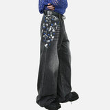 Chic Y2K Retro Graffiti Wide Leg Jeans