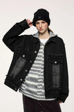 Stylish Distressed Denim Biker Jacket