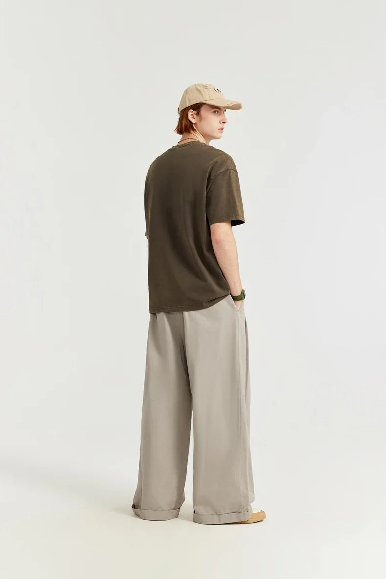 Loose Retro Solid Pants