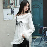 Women Elegant Gothic Off Shoulder T-Shirt