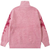 Cozy Mohair Japanese Graphic Cardigan Sweater