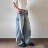 Vintage Wide Leg Cargo Denim Jeans