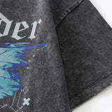 Butterfly Graphic Oversized Vintage Washed T-Shirt