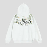 Embossed Flower Vine Velvet Hoodie