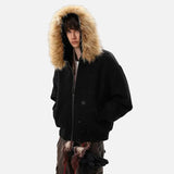 Premium Hip Hop Faux Fur Hooded Jacket
