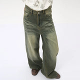 Flexible Vintage Distressed Loose Wide Leg Jeans