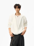 Elevated Lapel Fake Two Piece Long Sleeve Shirt