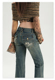 Stylish Flare Mid-Waist Stretch Jeans