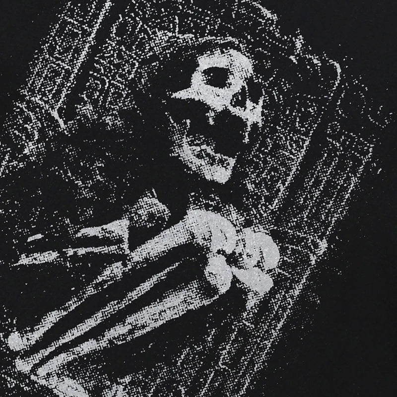 Grunge Skeleton Graphic T-Shirt