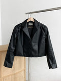 Women Faux Fur Retro Moto Leather Jacket
