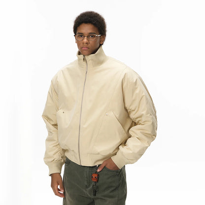 Cleanfit Deconstructed Stand Collar Bomber Jacket