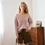 Cozy Lightweight Knit V-Neck Casual Sweater
