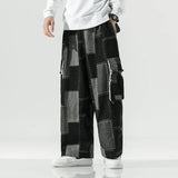Streetwear Japanese Style Distressed Wide Leg Cargo Jeans