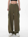 Straight High Waist Cargo Pants