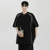Stylish Loose Stripe Printed Short Sleeve T-Shirt