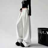 Women Cool Vintage Loose Gray High Waist Sweatpants