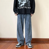 Ankle-length Baggy Washed Denim Pants