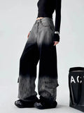 Vintage Black Grey Baggy Wide Jeans
